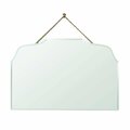 Homeroots Bed & Bath Rectangular Arch Beveled Hanging Mirror, Gold & Clear 396679